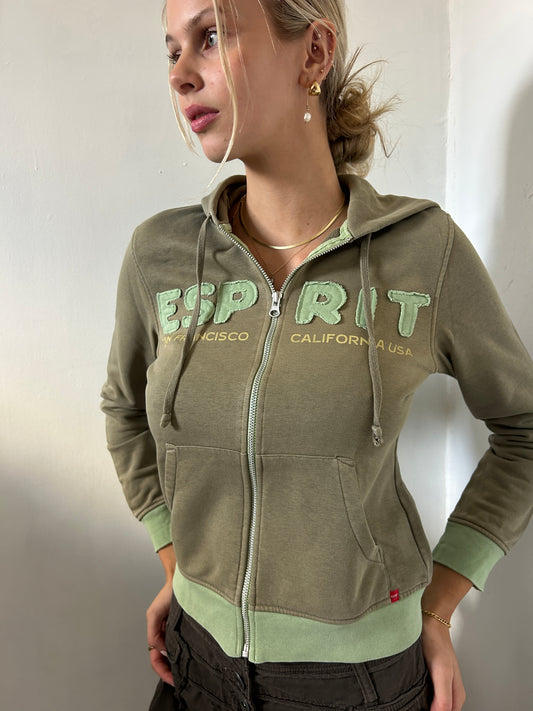 Green Esprit Zip Up Hoodie - Size Small