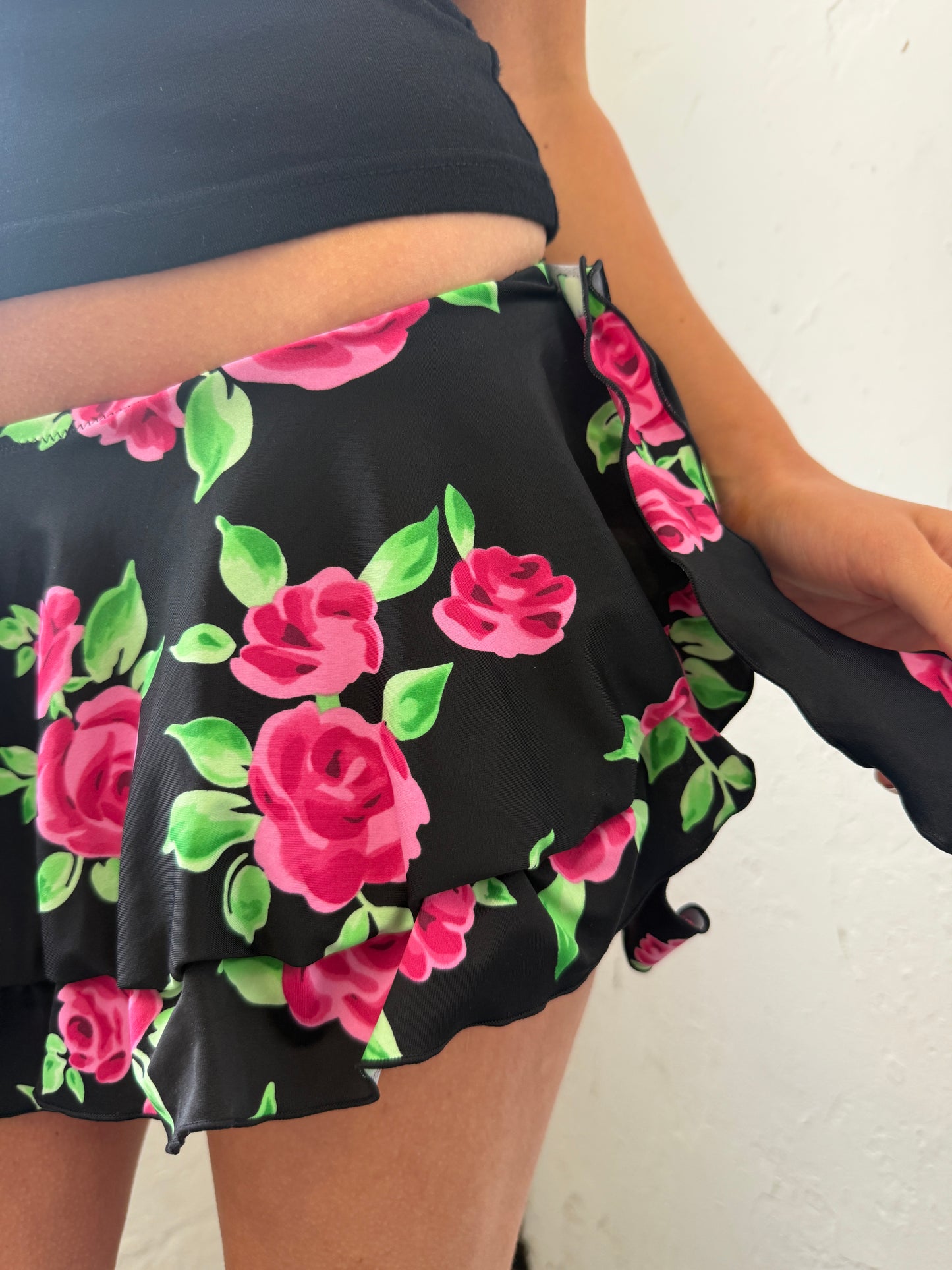 Black Pink Green Micro Swim Skirt - Size Extra-Small/Small