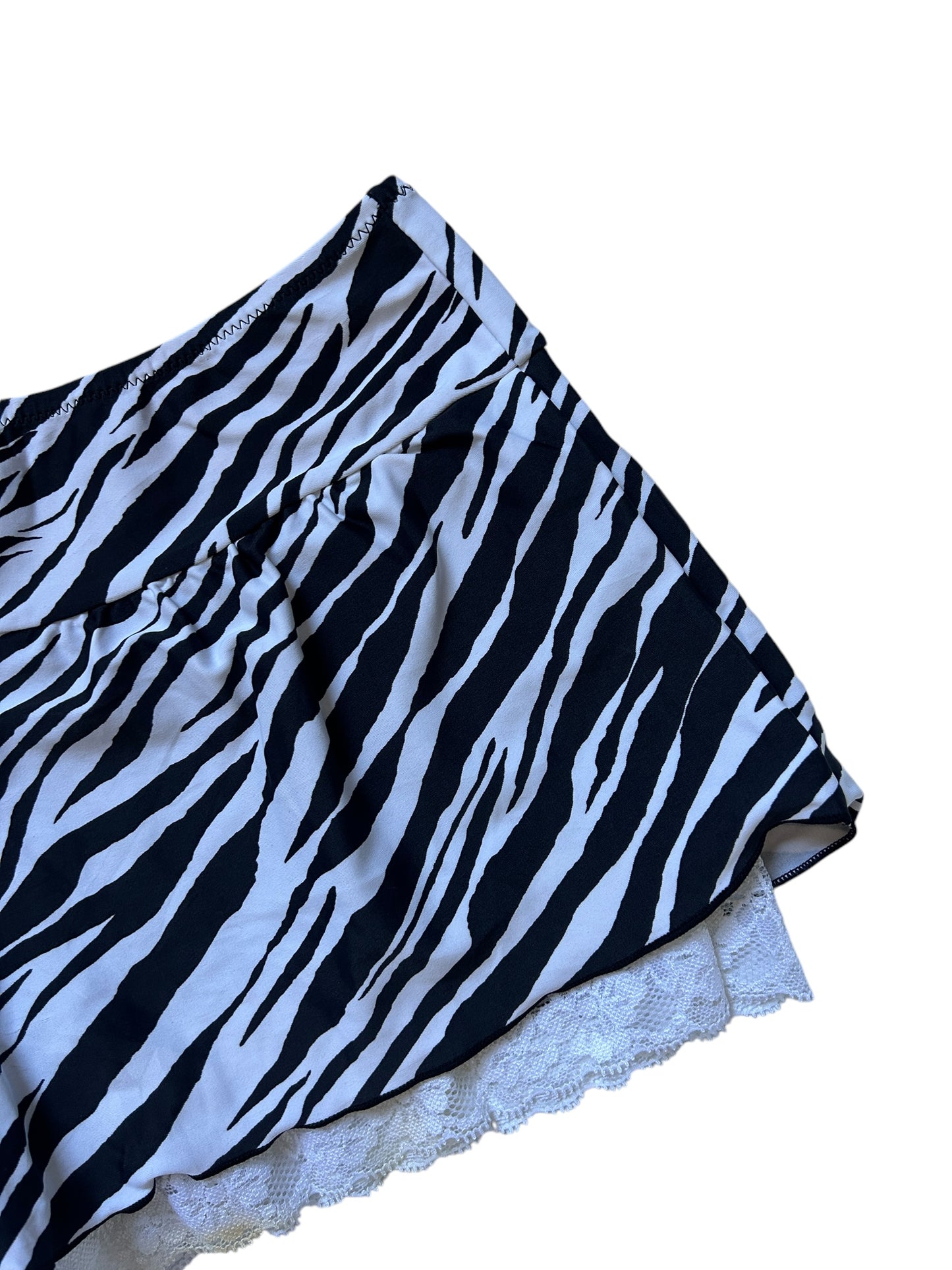 Black White Zebra Print Mini Shorts Bloomers - Size Small