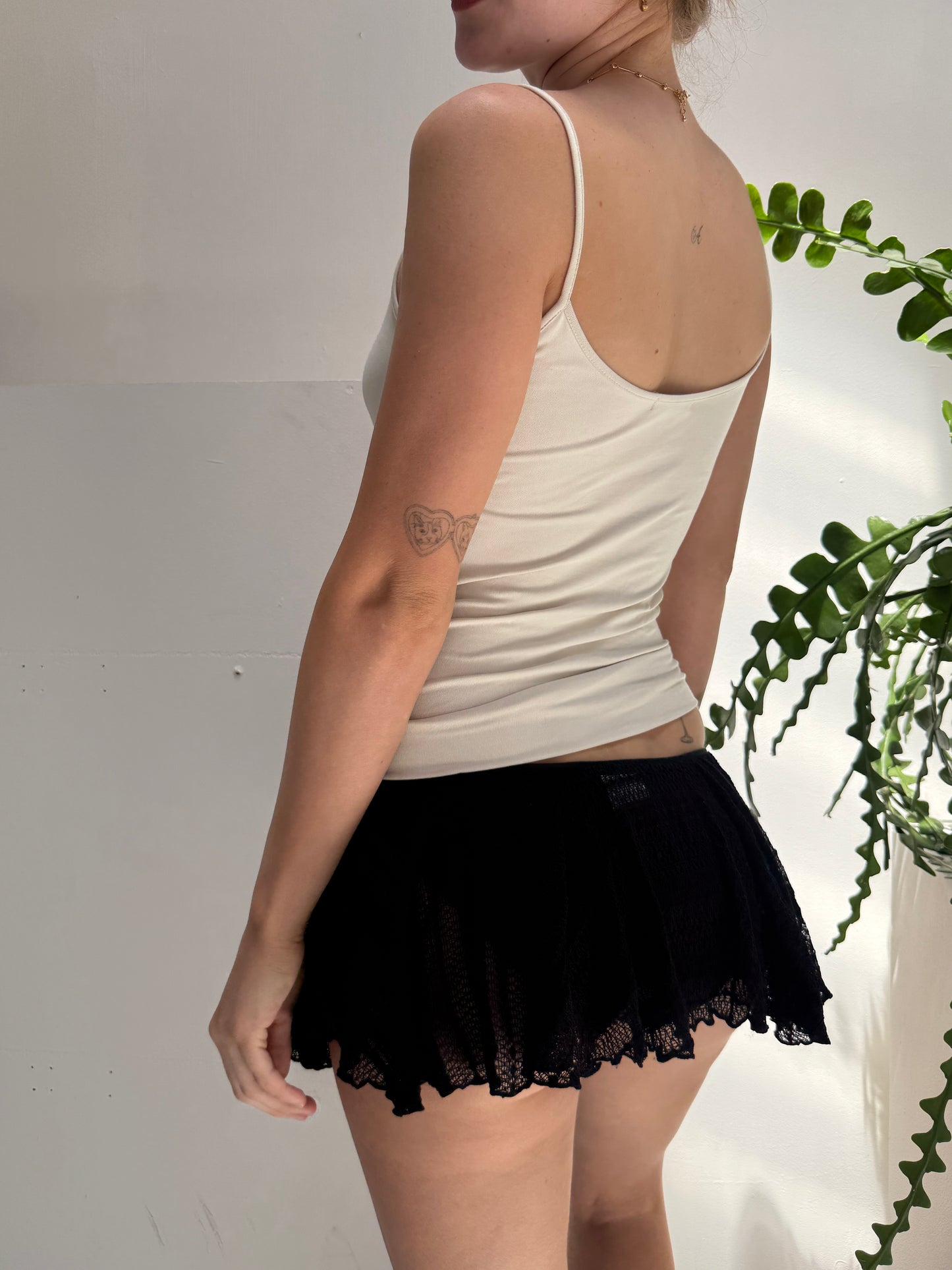 Black Lace Micro Mini Skirt - Size Extra-Small/Small