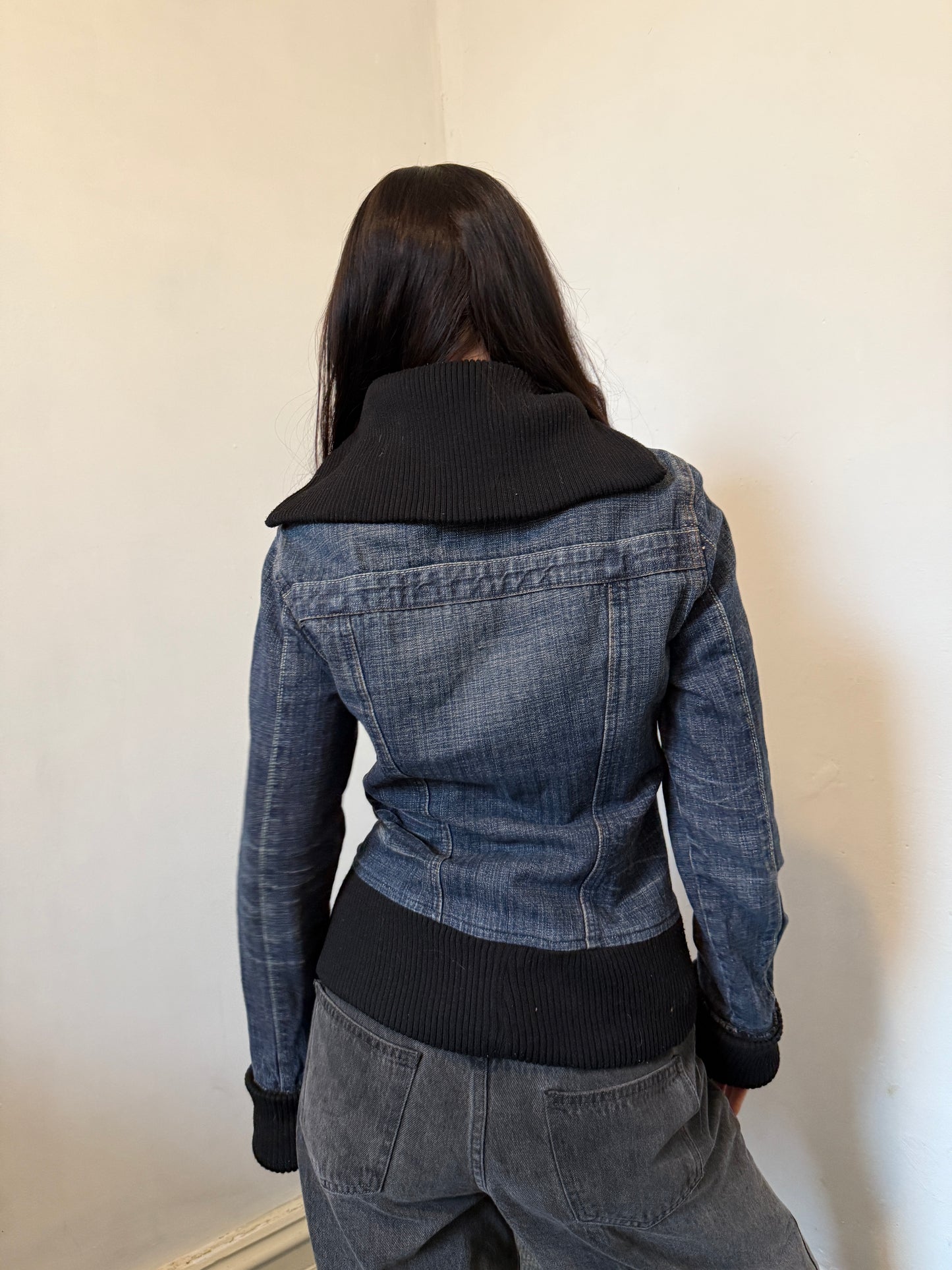 Denim Blue Black Jacket - Size 8