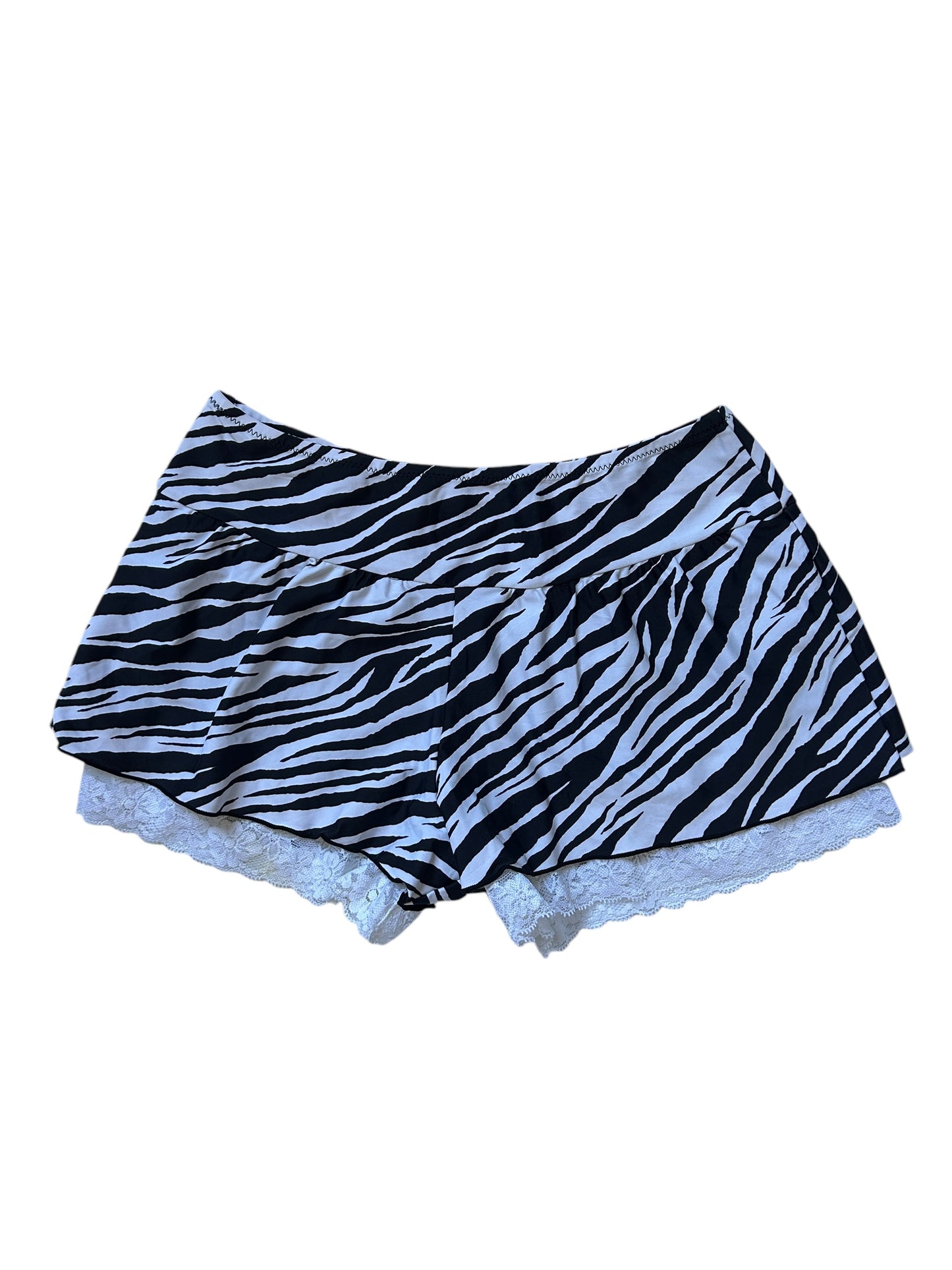 Black White Zebra Print Mini Shorts Bloomers - Size Small