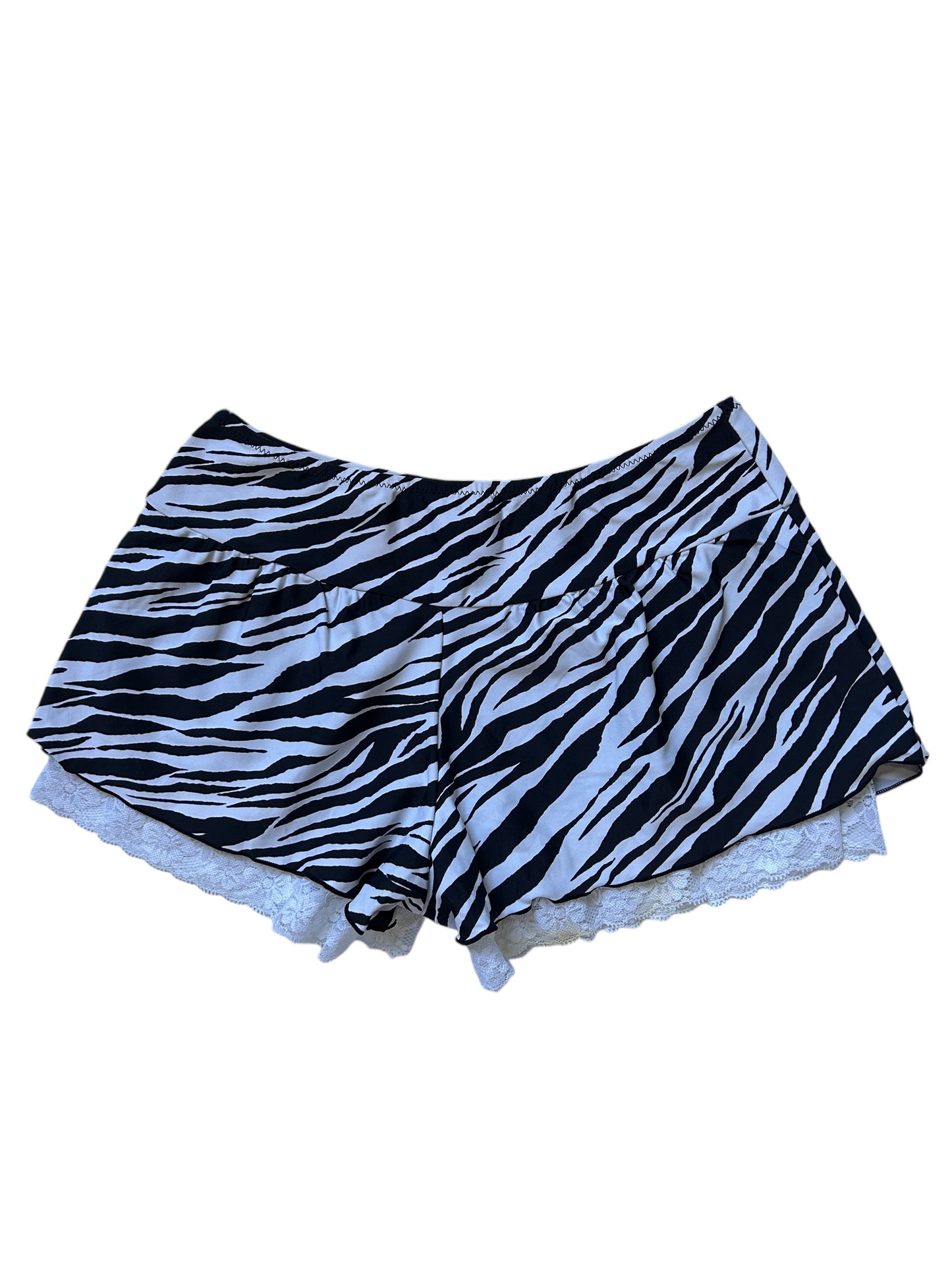 Black White Zebra Print Mini Shorts Bloomers - Size Small