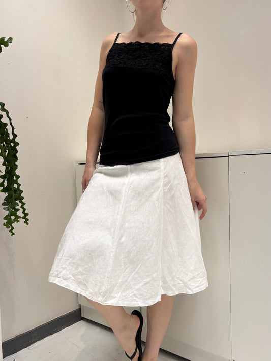 White Midi Cotton Skirt - Size 8