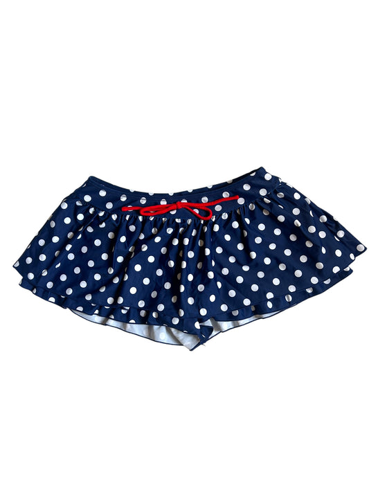 Navy White Polka Dot Mini Skirt Shorts - Size Small/Medium