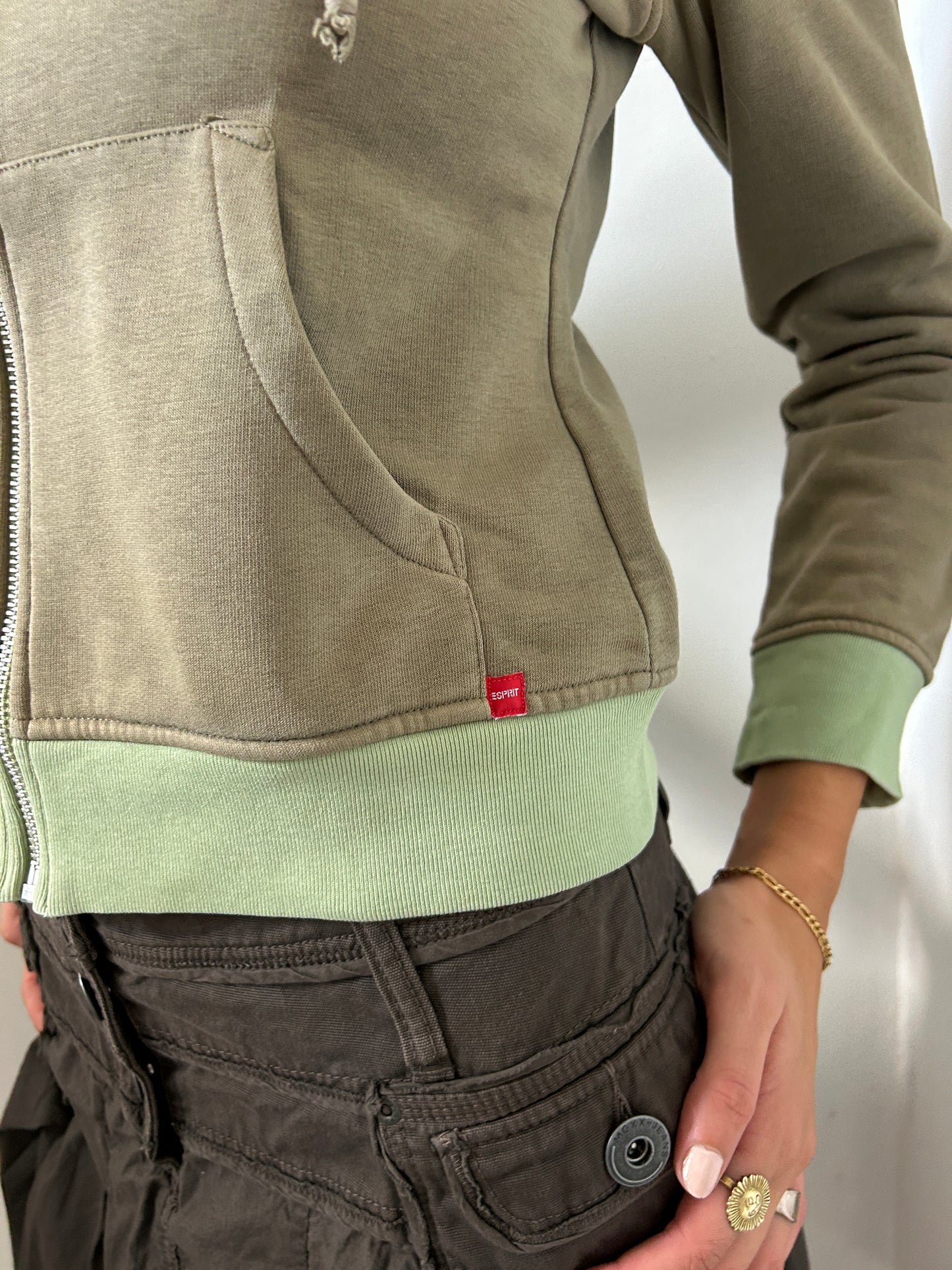 Green Esprit Zip Up Hoodie - Size Small