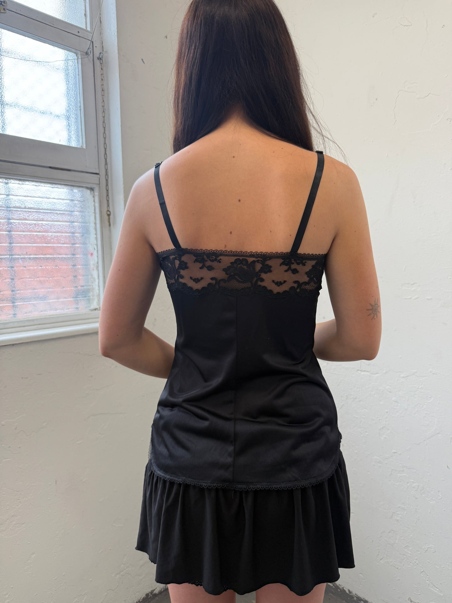 Black Lace Sheer Cami - Size Small