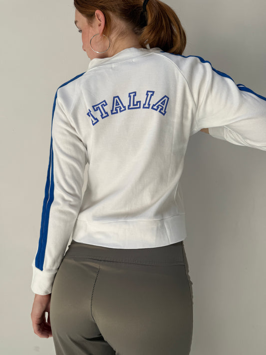 White Zip Up Italy Jumper - Size Small/Medium