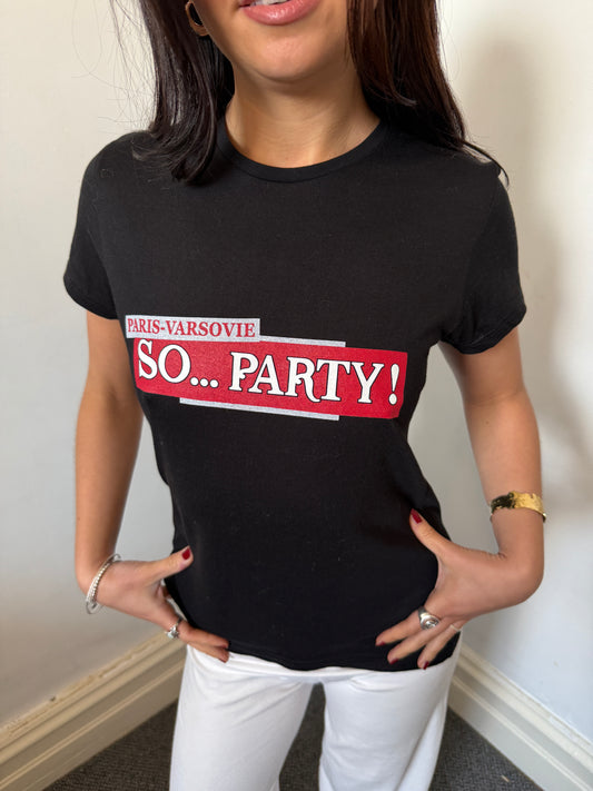 Black Red White Graphic Tee - Size Medium