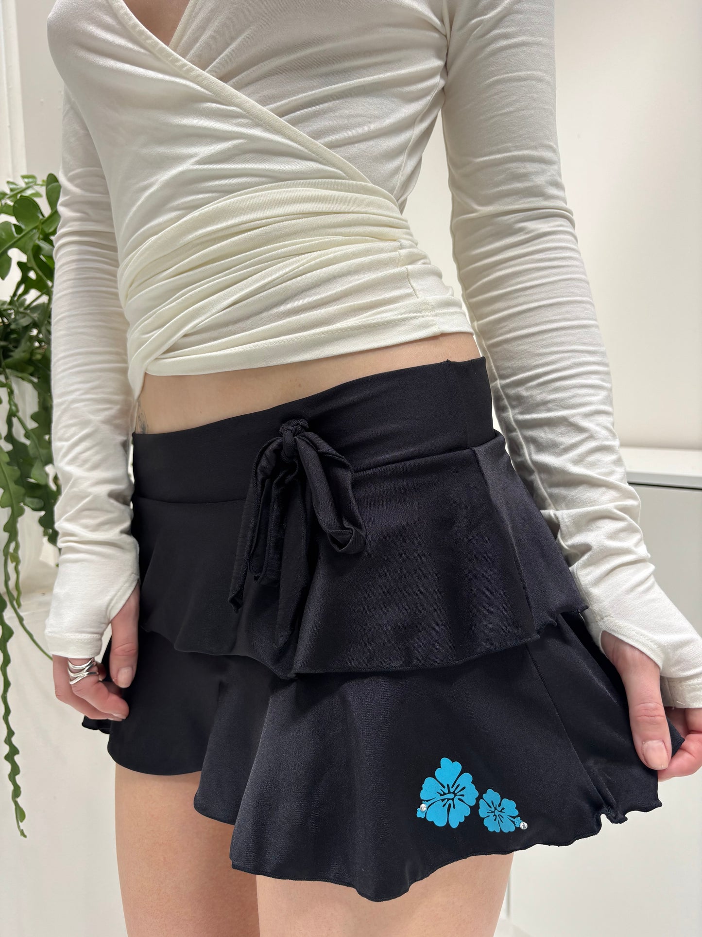 Black Mini Swim Skirt - Size Small/Medium
