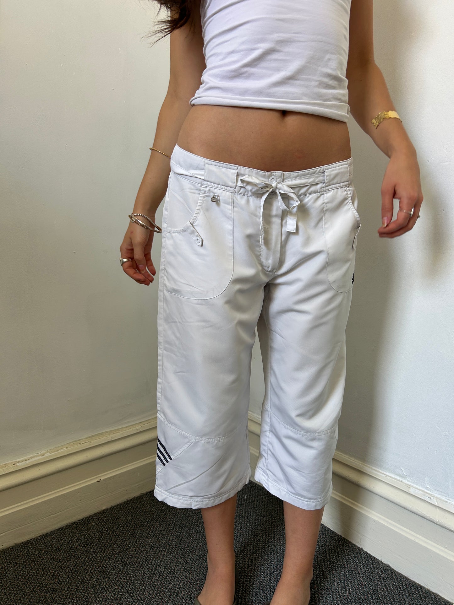 White Adidas Capri Trousers - Size 12