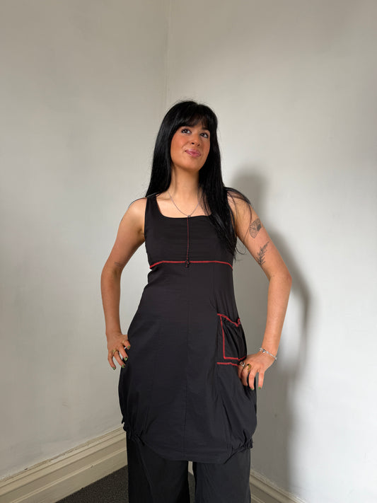 Black Red Long Dress - Size 10