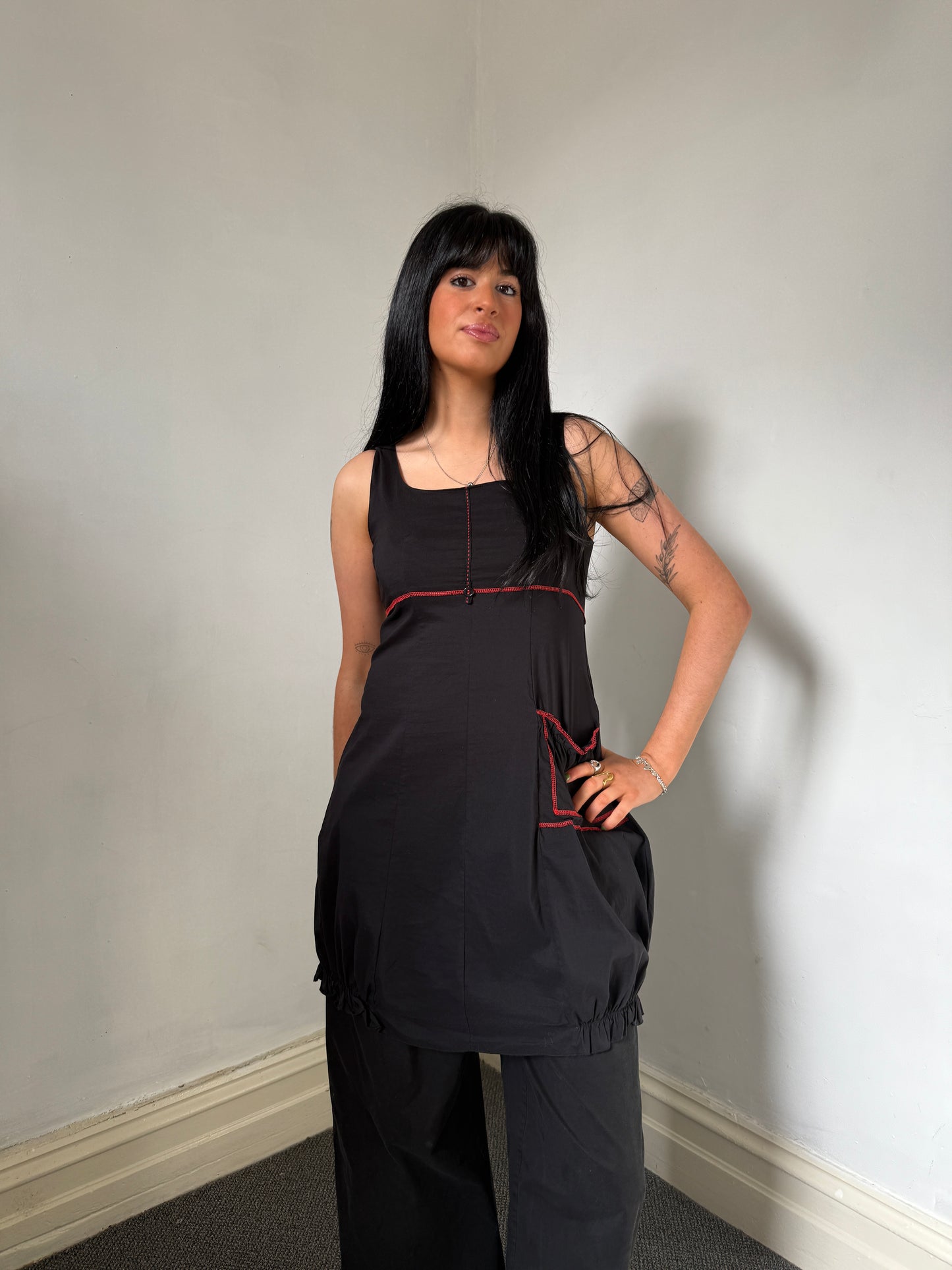 Black Red Long Dress - Size 10