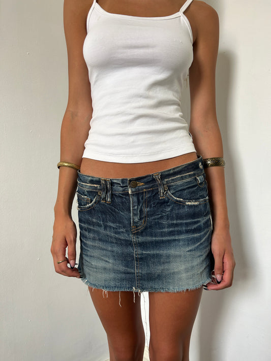 Denim Blue Mini Skirt - Size Medium