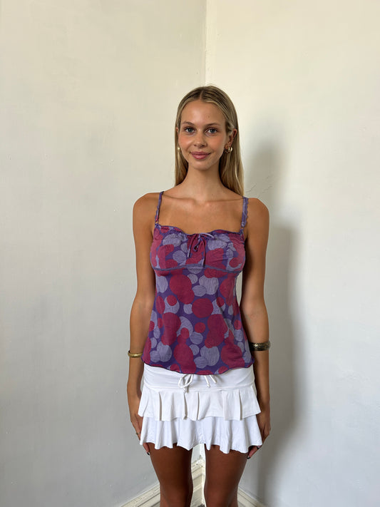 Purple Pink Patterned Cami Top - Size Medium