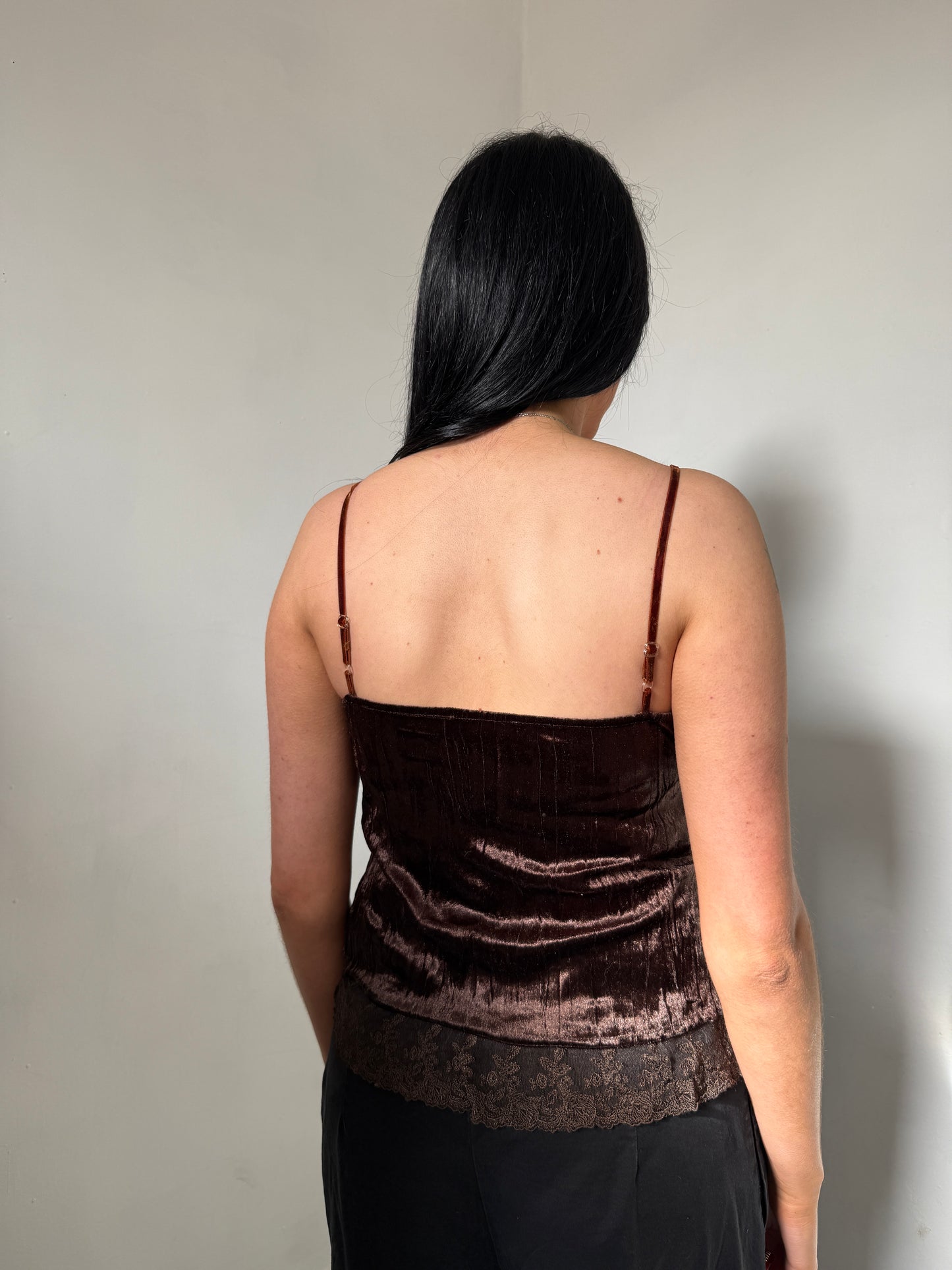 Brown Cami Lace Cami Top - Size Small
