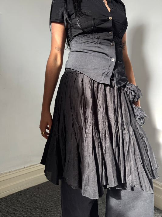 Black Long Layered Skirt - Size 10
