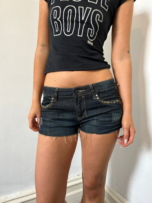 Denim Blue Low Waisted Roxy Shorts - Size 10