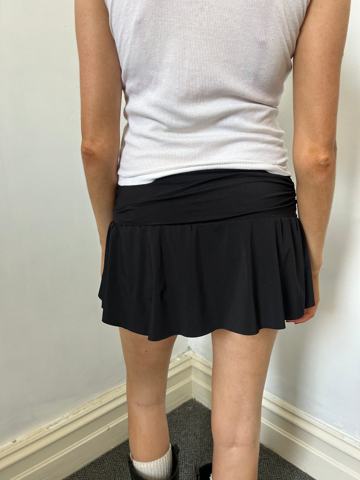 Black Mini Beach Skirt - Size Medium