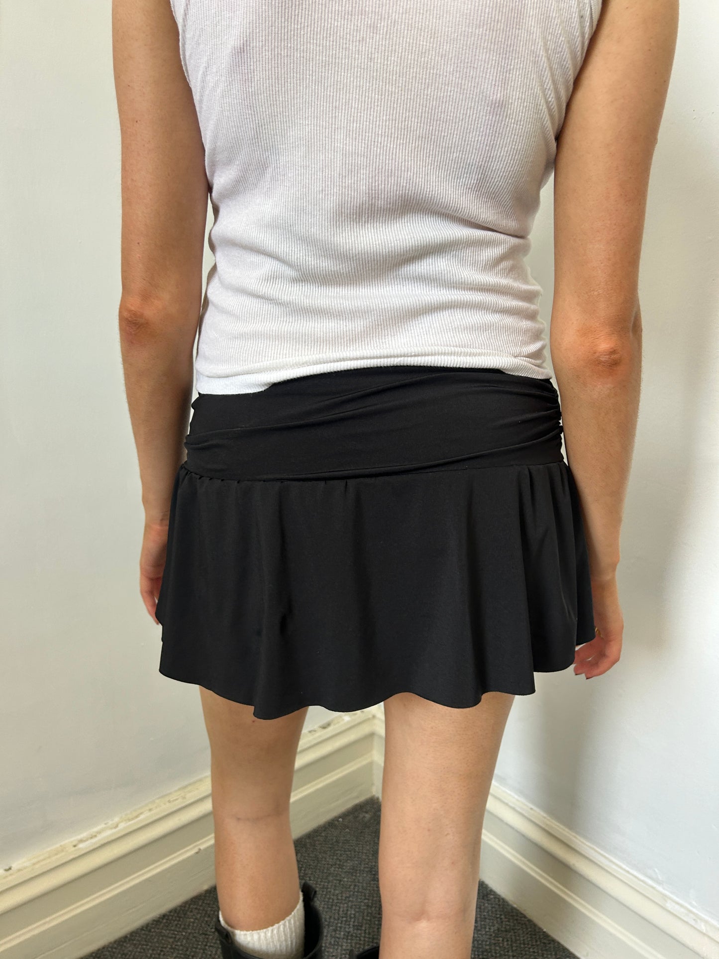 Black Mini Beach Skirt - Size Medium