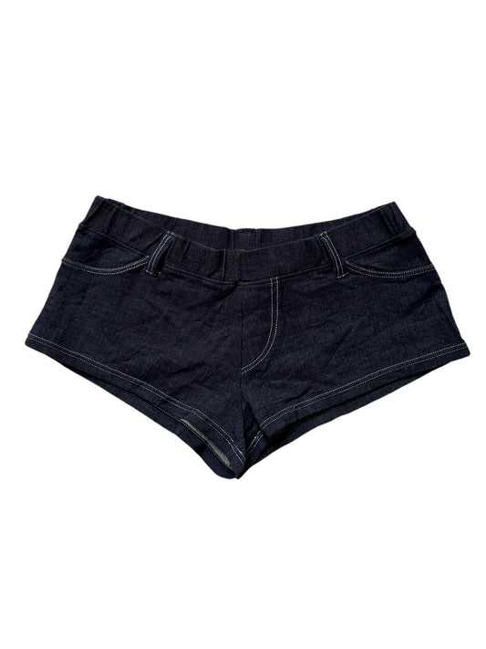 Dark Blue Denim Look Micro Booty Shorts - Size Extra Small/ Small