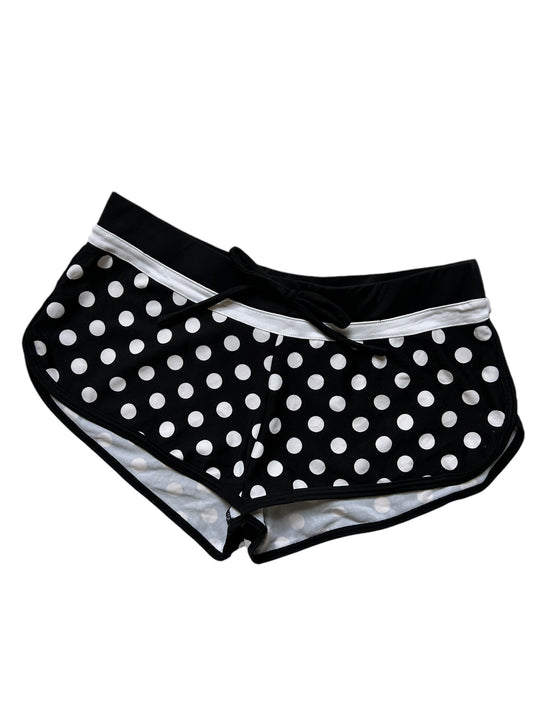 Black White Polka Dot Mini Shorts - Size Extra Small/ Small