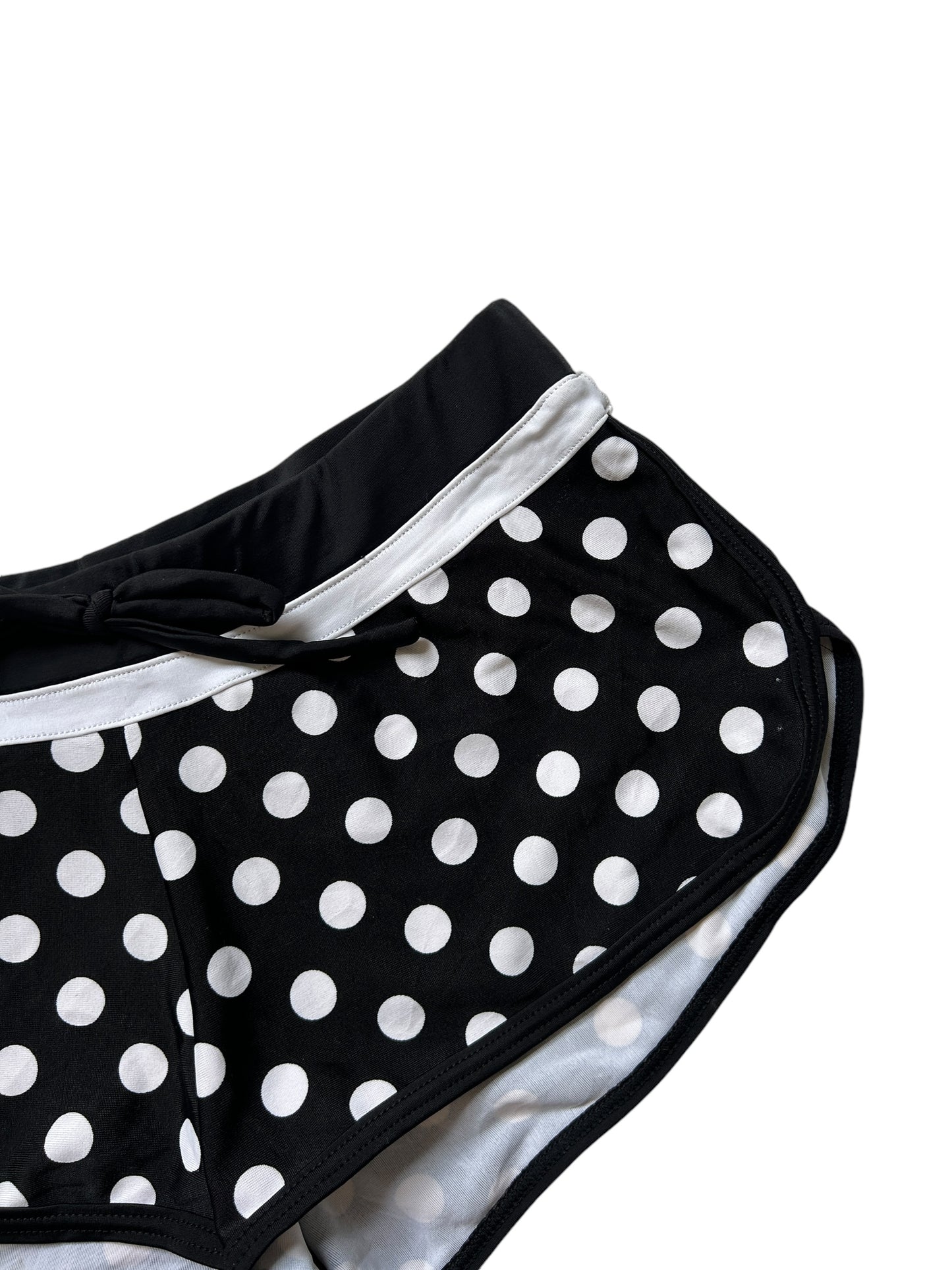 Black White Polka Dot Mini Shorts - Size Extra Small/ Small