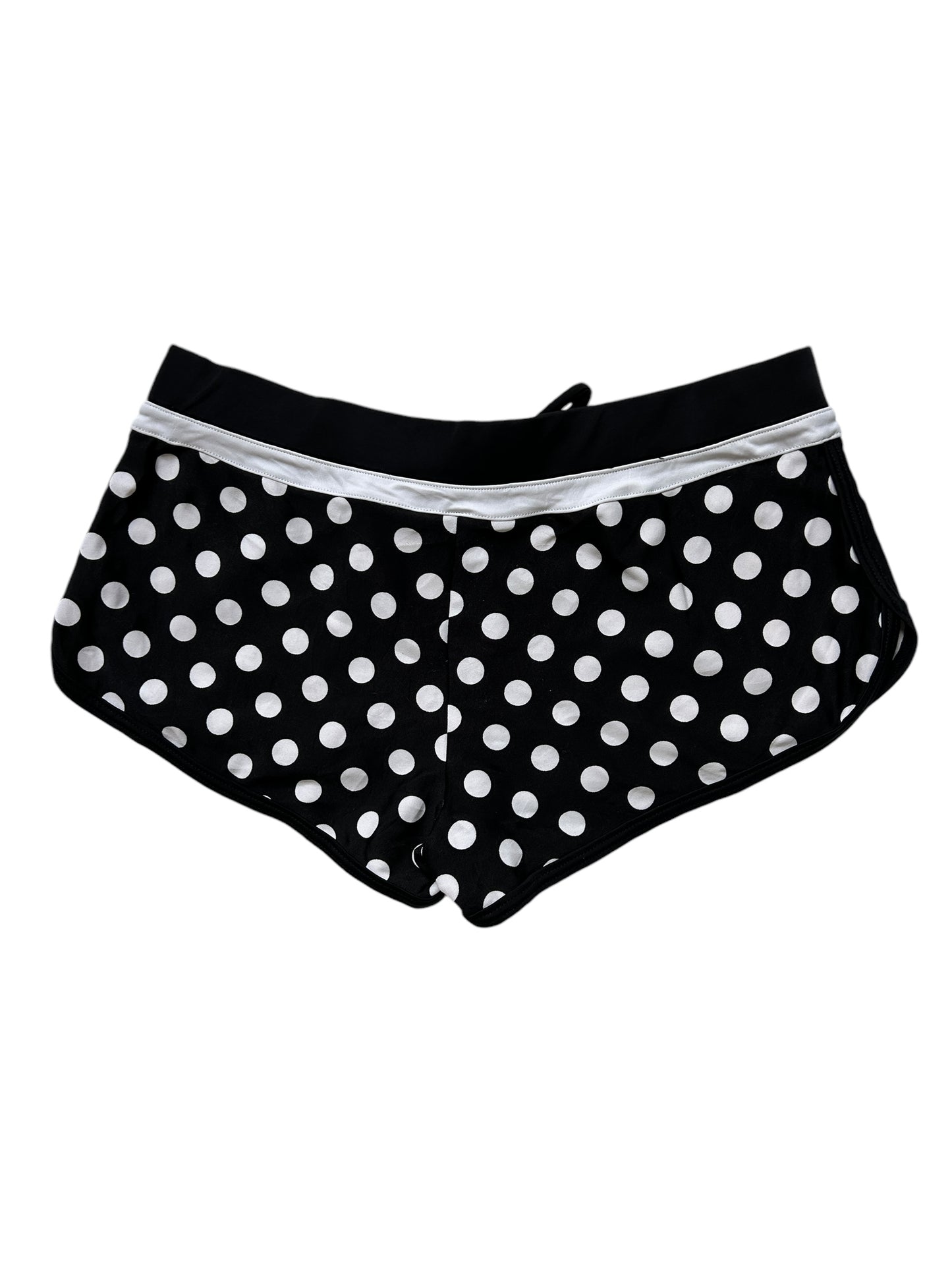 Black White Polka Dot Mini Shorts - Size Extra Small/ Small