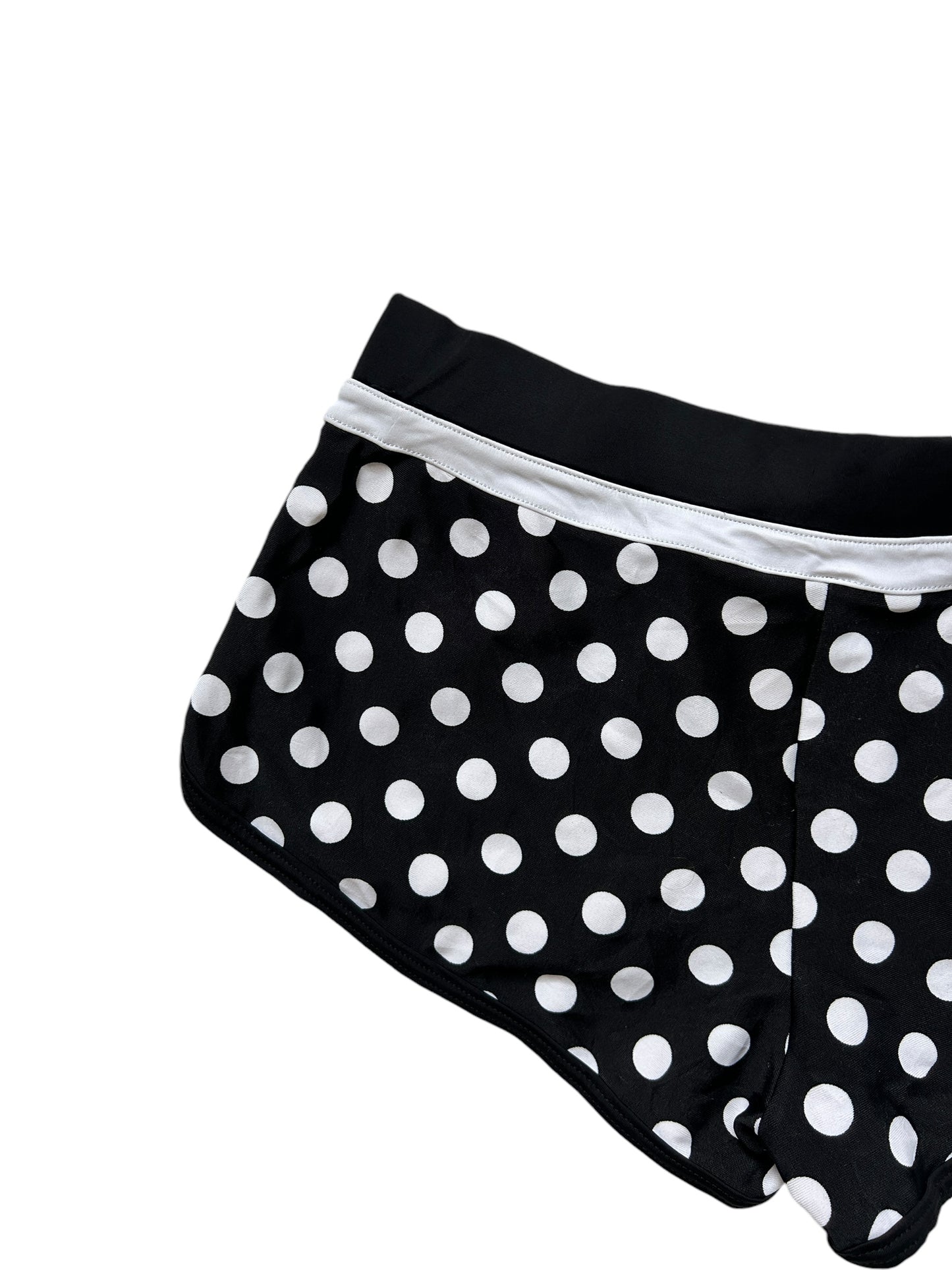 Black White Polka Dot Mini Shorts - Size Extra Small/ Small